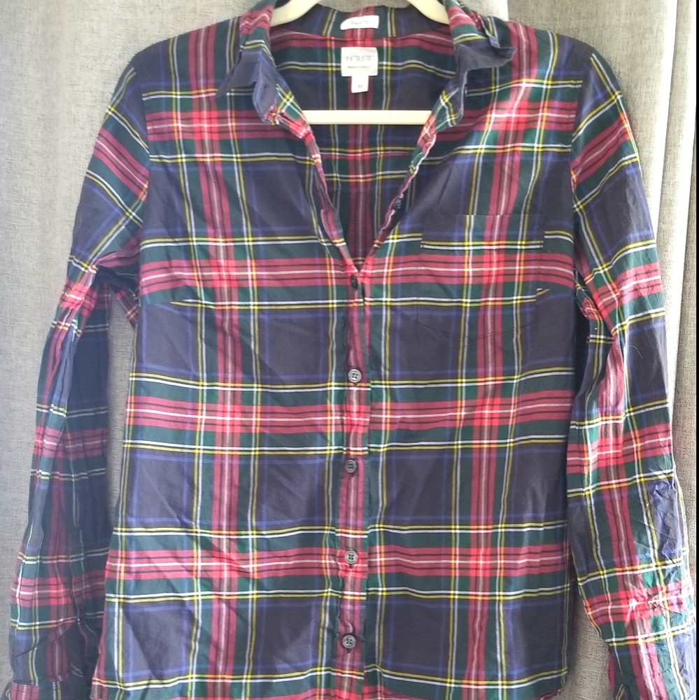 J Crew Perfect Fit Plaid Button Up